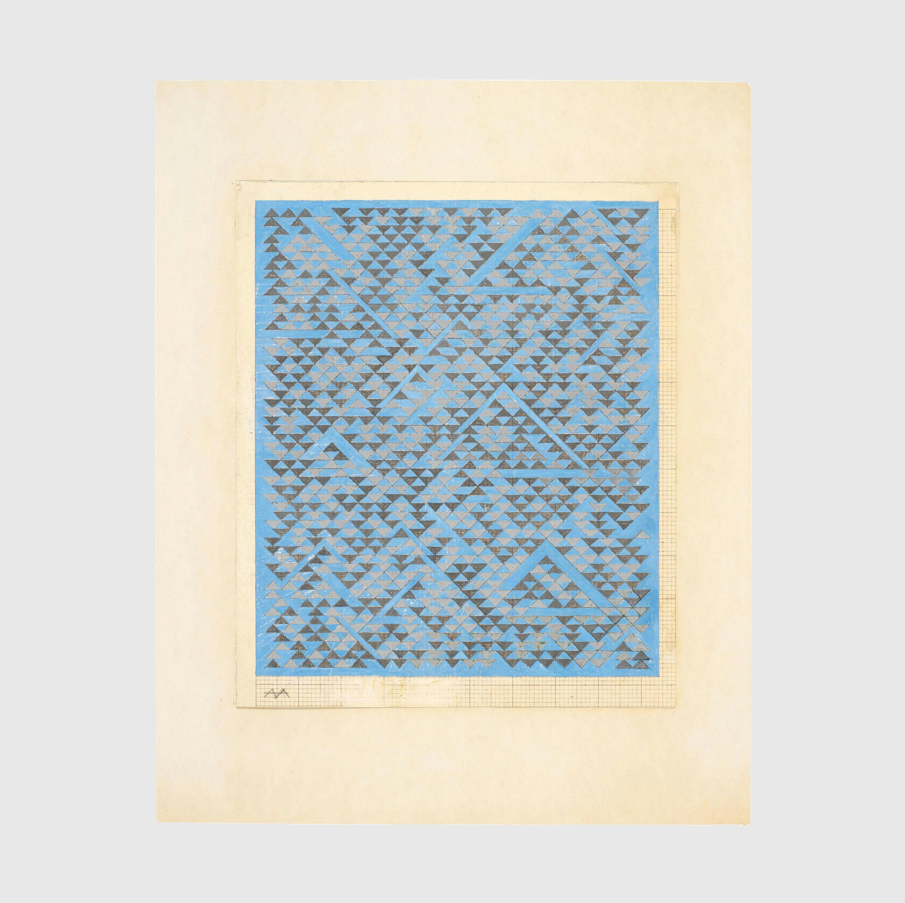 A drawing by Anni Albers, titled Study for A, dated 1968.